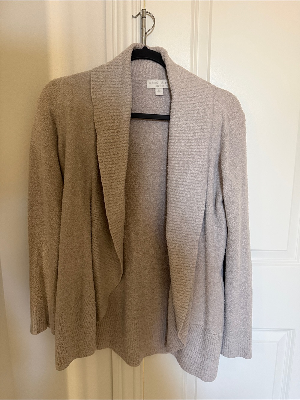 Barefoot Dreams Open-Front Shawl Cardigan - Taupe